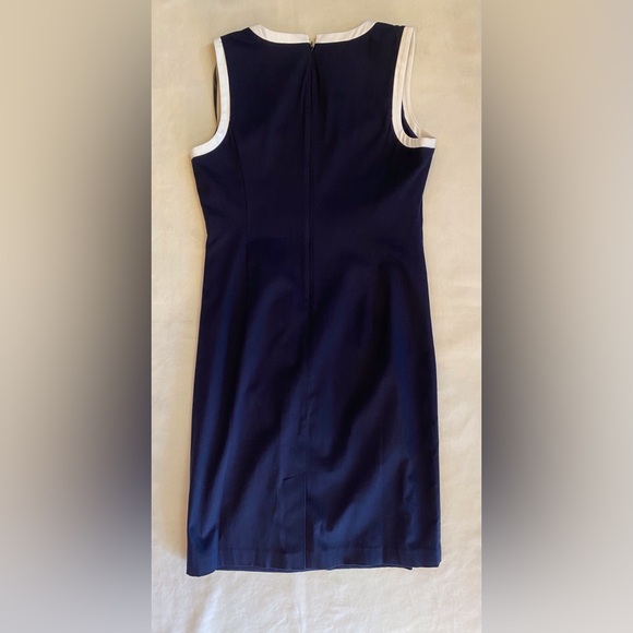 NWT Talbots Navy with White Trim MIDI Dress - Picture 3 of 4